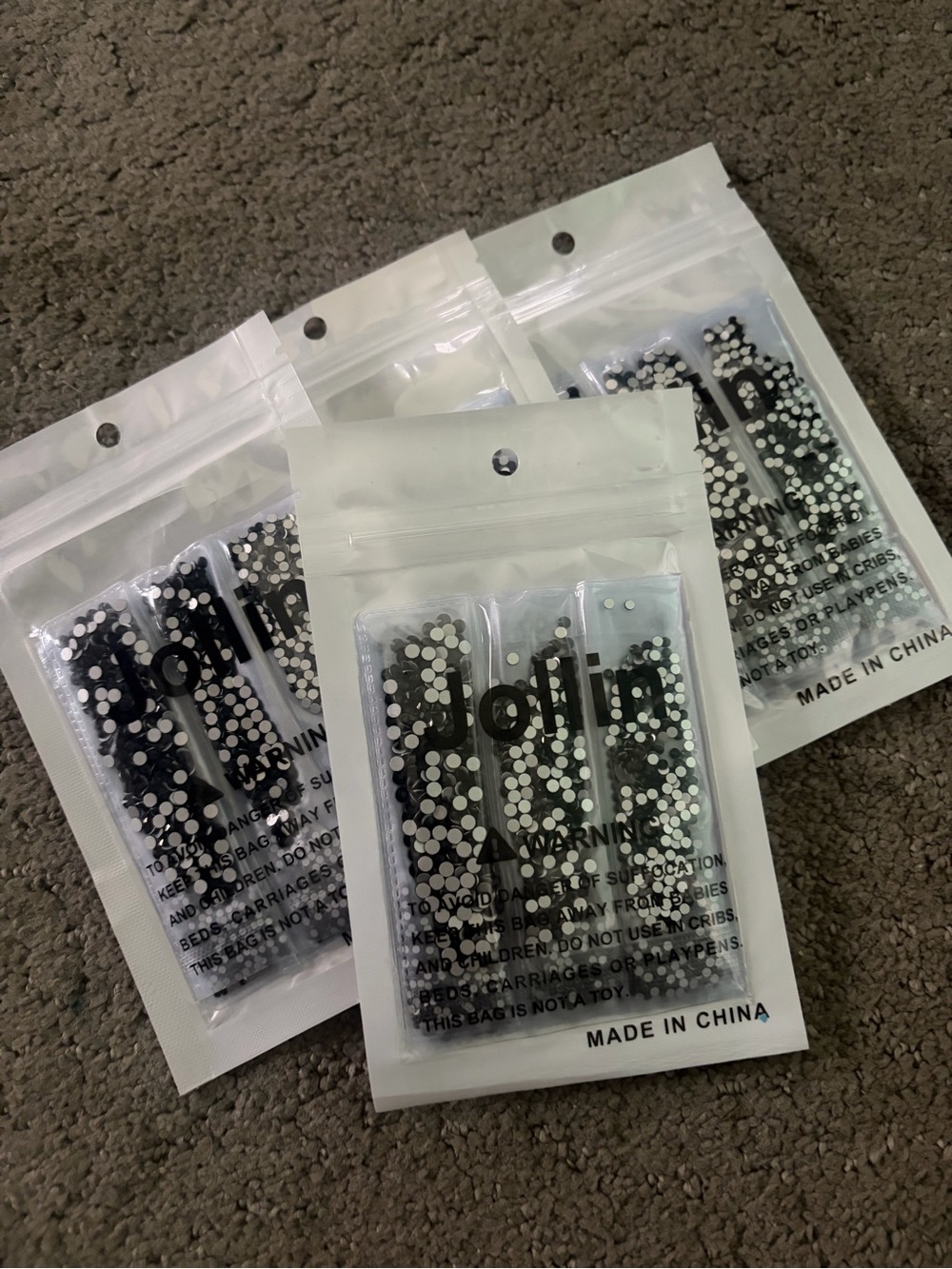 Brand New (4) Packs Jollin Flatback Rhinestones.